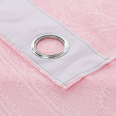 Heart Home Cotton 2 Pieces 7 Feet Eyelet Door Curtain (Pink) CTHH02990