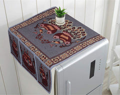 Kuber Industries Cotton Fridge Top Cover (Grey) -CTKTC8580, Standard (CTKTC08580)