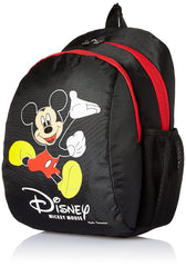 Kuber Industries Polyester Disney Print Unisex School Bag|Kids School Backpack|School Bag for Girls, Boys|Disney Mickey Mouse|Black