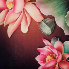 Kuber Industries Bolster Cover|Polyester Bolster Cover Set|Diwan Round Bolster Pillow Covers|Luxurious Lotus Print Roll Masand Cover|Pack of 2 (Brown)