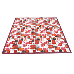 Kuber Industries Hearts Design PVC Reversible Food Mat Mattress Protector Bed Server (Cream & Maroon) CTKTC33217