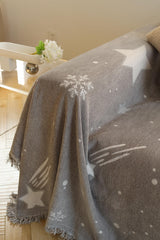 Kuber Industries Decorative Chenille Sofa Throw|Throw for Sofa, Bed & Couch|Ideal for Indoor & Outdoor 70x51 Inches (Grey)