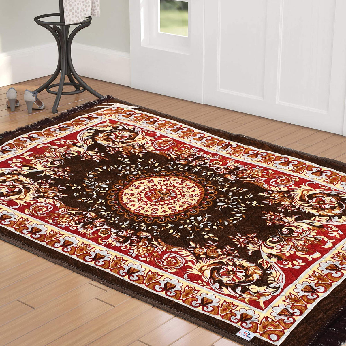 Heart Home 4 x2 Feet Superfine Velvet Carpet|Rug|Living Room|Bedroom|Hall (Brown), (Model: HS_36_HEARTH018358)