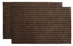 Kuber Industries All Weather Entry and Back Yard Door Mat, Non-Slip Rubber Backing, Absorbent and Waterproof, Dirt Trapping Rugs for Entryway- Pack of 2-16"x24"(Brown), Standard (HS_36_KUBMART018403)