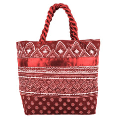 Kuber Industries Bow Design Satin Women's Handbag, Maroon,Standard,CTKTC0888