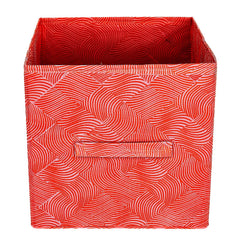 Kuber Industries Lehariya Printed Multipurposes Storage Box/Organizer With Handles (Orange) -HS43KUBMART26231