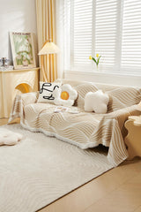 Kuber Industries Decorative Chenille Sofa Throw|Throw for Sofa, Bed & Couch|Ideal for Indoor & Outdoor 70x90 Inches (Coffee)