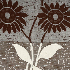 Kuber Industries Floral Cotton 6 Seater Dining Table Cover - Brown