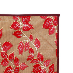 Kuber Industries Leaf Design PVC Reversible Food Mat Mattress Protector Bed Server (Gold & Maroon) CTKTC33205