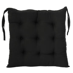 Kuber Industries 4 Pieces Cotton Decorative Fabric Chair pad/Back Support/Seat Cushion with Ties and Handmade Quilting,14" x 14" Inch (Brown) - CTKTC46183