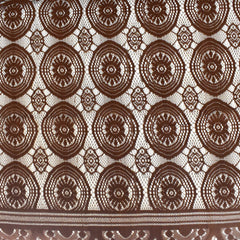 Kuber Industries Circle Printed Cotton 4 Seater Center Table Cover,40"x60" (Dark Brown)-44KM09