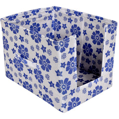 Kuber Industries Flower Print 4 Pieces Non Woven Shirt Stacker/Shirt Organizer Wardrobe Organizer (Pink & Royal Blue)