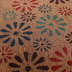 Heart Home Door Mat|Polyethylene Durable & Anti-Slip Natural Sunshine Print Floor Mat|Rug for Indoor or Outdoor, 30x20 Inch (Brown)