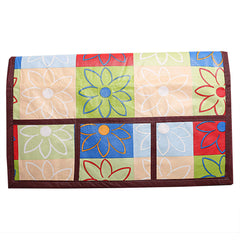 Heart Home Fridge Top Cover|Floral Print & Water Resistant PVC Material|6 Utility Side Pockets with Plain Border|Size 98 x 58 CM, Pack of 1(Blue)