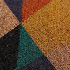 Kuber Industries Door Mat|Polyethylene Durable & Anti-Slip Natural Mini Tringle Print Floor Mat|Rug for Indoor or Outdoor, 30x20 Inch (Brown)