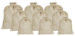 Kuber Industries Potli Gift Bags Wedding Hessian Jute Bags Linen Jewelry Pouches with Drawstring for Birthday, Party, Wedding Favors,Small,Medium,Large-Set of 9 (Gold)