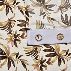 Kuber Industries Leaf Print 6 Pieces Patio Sliding Door Curtain - Keep Warm Draperies, Sliding Glass Door Drapes,7 Feet (Brown)