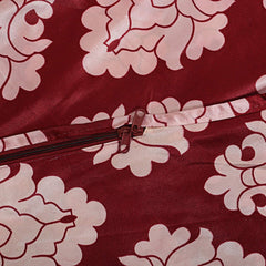 Kuber Industries Floral Design Cotton Top Load Fully Automatic Washing Machine Cover - Maroon, Standard (CTKTC01097)