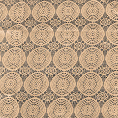 Kuber Industries Circle Printed Cotton 4 Seater Center Table Cover,40"x60" (Cream)-44KM07