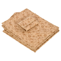 Kuber Industries Metalic Floral Print Non Woven Hanging 4 Shelves Foldable Wardrobe/Closet Cloth Organizer (Set of 2, Beige)-KUBMART1162, Standard