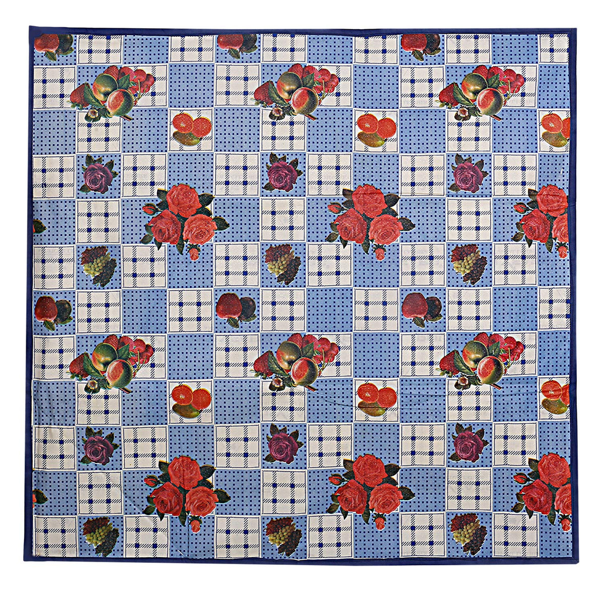 Kuber Industries Floral Design PVC Food Mat -Blue, Reversible - CTKTC21840