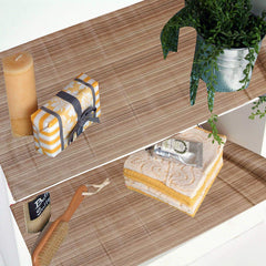 Kuber Industries Lining Design PVC Wardrobe Kitchen Drawer Cupboard Cabinet Shelf Mat|Water Proof DustProof 5 MTR Roll & Easy to Cut Size 500 x 45 CM (Brown) CTKTC040176, Standard,Polyvinyl Chloride
