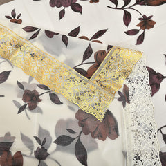 Kuber Industries Flower Design PVC 4 Seater Center Table Cover 40"x60" (Cream), Standard (HS_37_KUBMART020508)