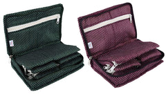 Heart Home Cotton Multipurpose 7 Pocket Dot Printed Jewellery Storage Bag Pouch/Travel Kit Organizer (Green & Purple)-Pack of 2-HHEART15453