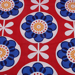 Kuber Industries Circle Design 8 Piece Cotton Diwan Cover Set - Red and Cream