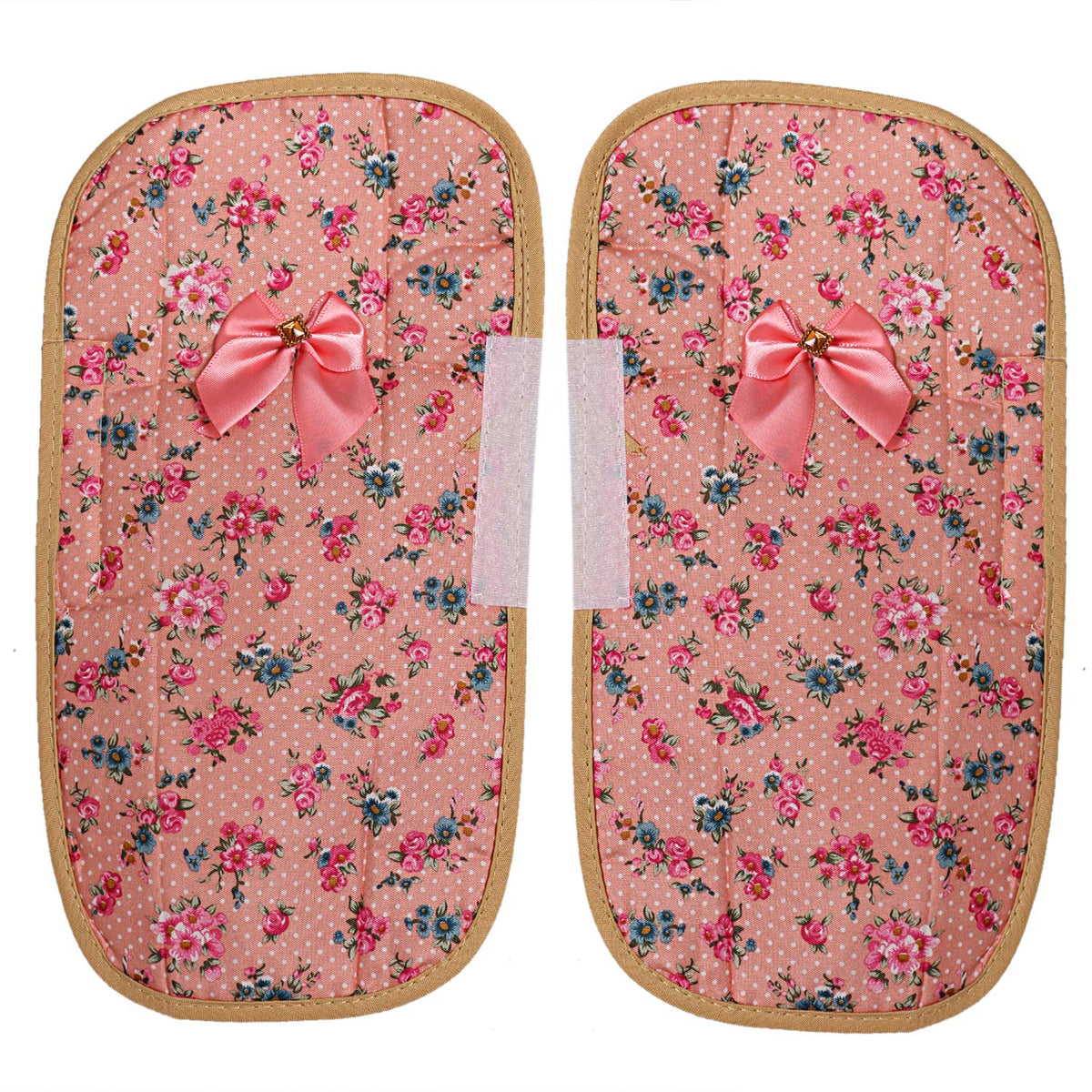 Kuber Industries Bow Design Cotton 2 Piece Fridge Handle Cover - Multicolour