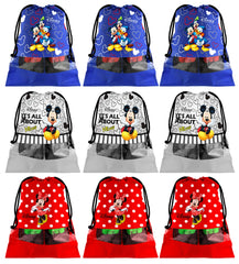 Kuber Industries Portable Travel Shoe Bags Dust-Proof Shoe Organizer Space Saving Storage Bags, Disney Print (Set of 9,Royal Blue & Grey & Red) -HS_35_LUGGAGE18038