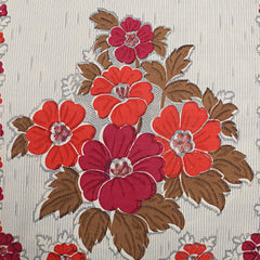 Kuber Industries Flower Cotton 7 Piece 5 Seater Sofa Cover with Center Table Cover (Pink and Cream) - CTKTC022291