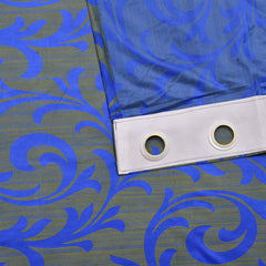 Kuber Industries Leaf Print 4 Pieces Room Darkening Door Curtain, 7 Feet (Blue) (KUBMART011215)