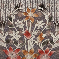 Kuber Industries Flower Cotton 6 Piece 5 Seater Sofa Cover Set (Standard, Brown) - CTKTC028710