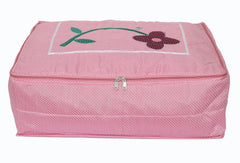 Kuber Industries Dot Printed Saree Cover 1 Bag for 12 Sarees, 12 Flap Sarees Bag Wedding Collection (Pink)