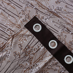 Kuber Industries Polyester Decorative 7 Feet Door Curtain|Tree Branches Print Blackout Drapes Curatin with 8 Eyelet for Home & Office, Pack of 2 (Coffee)