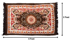 Heart Home 4 x2 Feet Superfine Velvet Carpet|Rug|Living Room|Bedroom|Hall (Brown), (Model: HS_36_HEARTH018358)
