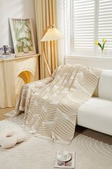 Kuber Industries Decorative Chenille Sofa Throw|Throw for Sofa, Bed & Couch|Ideal for Indoor & Outdoor 70x70 Inches (Coffee)