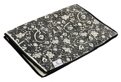 Kuber Industries Flower Design Non-woven Foldable Underbed/Storage Bag/Wardrobe Organizer With Transparent Window- Pack of 3 (Grey & Cream)-44KM0477