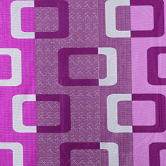 Kuber Industries Shining 2 Pieces Bloom Collection Jacquard Lavish and Modern Rich Geometric Print Eyelet Ring top Door Curtain for Bedroom and Hall - 7 Feet, (Purple) - CTKTC045723