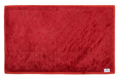 Heart Home Microfiber Shaggy Durable Anti-Skid Easy Clean, Waterproof, Low-Profile Heavy Duty Door Mat for Indoor Outdoor, Entry, Patio, Garage (Red, Set of 3) -HEARTXY11480