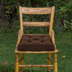 Kuber Industries Cotton Decorative Fabric Chair pad/Back Support/Seat Cushion and Handmade Quilting,14" x 14" Inch (Maroon) - CTKTC46185