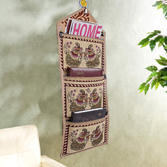 Kuber Industries Cotton Hanging Storage Organizer|Letter Magazine Holder|Wall Hanging (Cream)