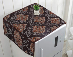 Kuber Industries Floral Design Cotton Fridge Top Cover 38"X21" (Blue), Ctktc13805, Standard- 1 Unit