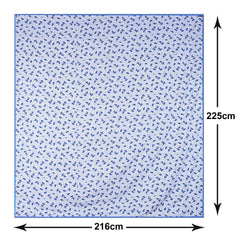 Kuber Industries Blanket | Cotton Double Bed Dohar | Blanket For Home | Reversible AC Blanket For Travelling | Blanket For Summer | Blanket For Winters | Leaf Print | Blue