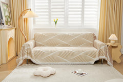 Kuber Industries Decorative Chenille Sofa Throw|Throw for Sofa, Bed & Couch|Ideal for Indoor & Outdoor 70x51 Inches (Coffee)