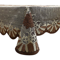 Kuber Industries Dining Table Cover 6 Seater|Table Cover Cotton (Brown)