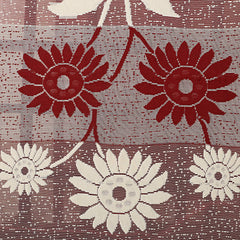 Kuber Industries Flower Printed Cotton 4 Seater Center Table Cover,40"x60" (Red & Cream)-44KM059