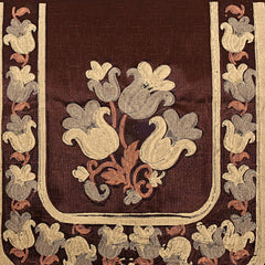 Kuber Industries Floral 6 Piece Cotton Sofa Cover Set - Cream