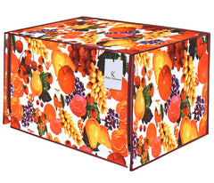 Kuber Industries Fruits Design PVC Microwave Oven Full Closure Cover for 20 Litre (White & Maroon) CTKTC33239
